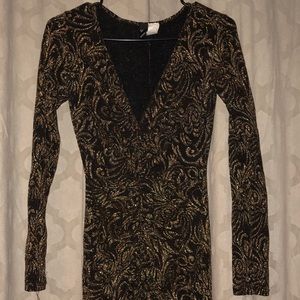 Gold and Black spiral gown